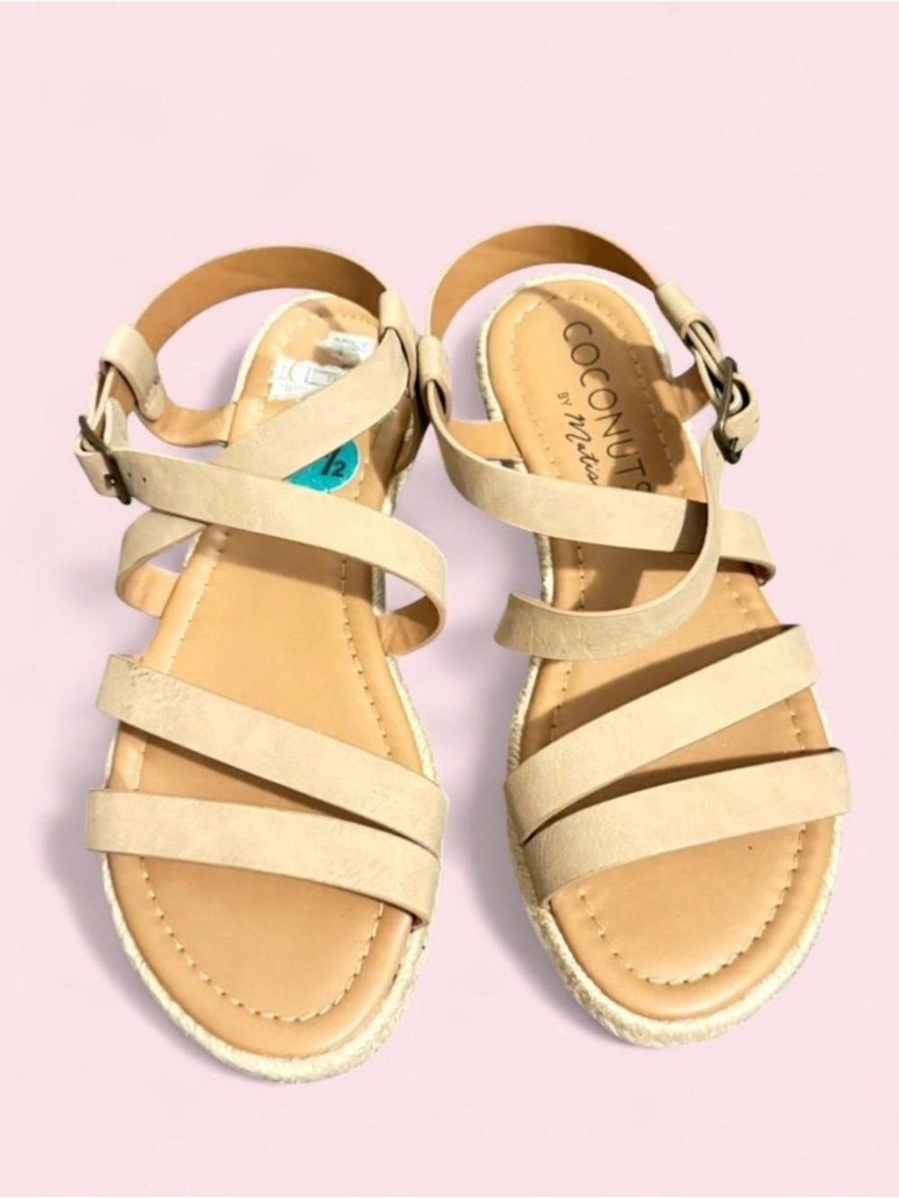 Coconuts by Matisse Neutral Tan Strappy Buckle Sandals